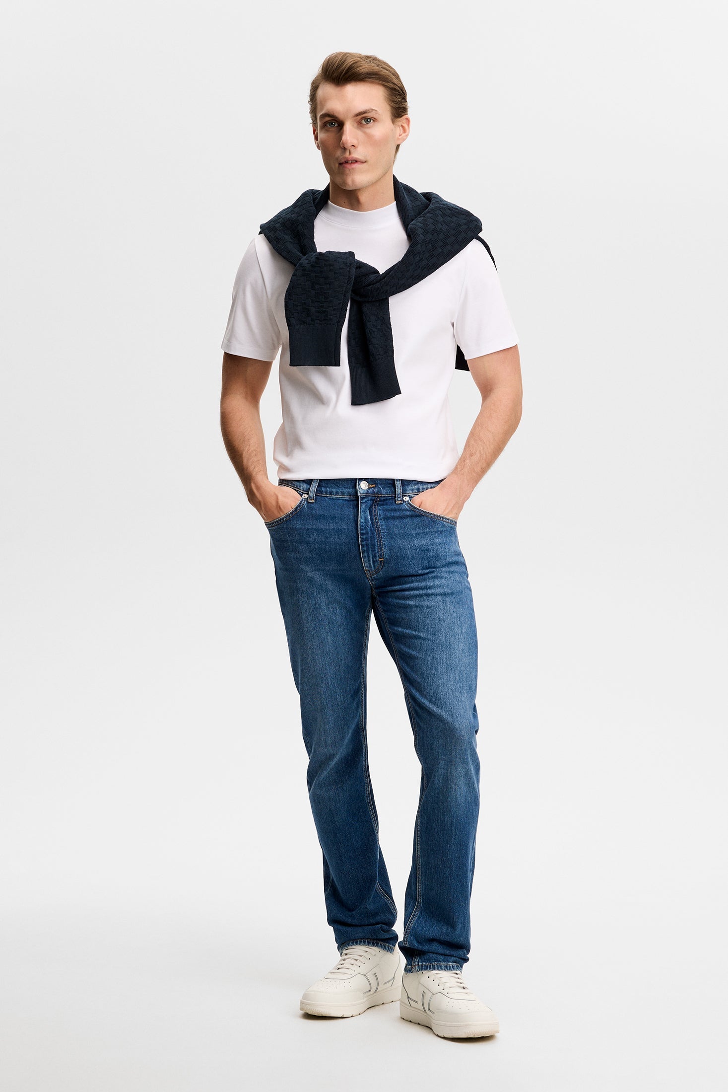 J.Lindeberg Jax Mid Wash Slim Jeans, Mid Blue