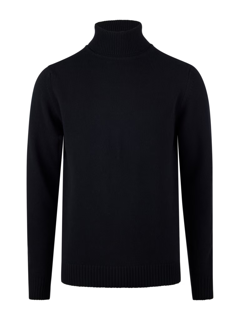 SWEATER KNITTED ROLLNECK CARDED MERINO WOOL