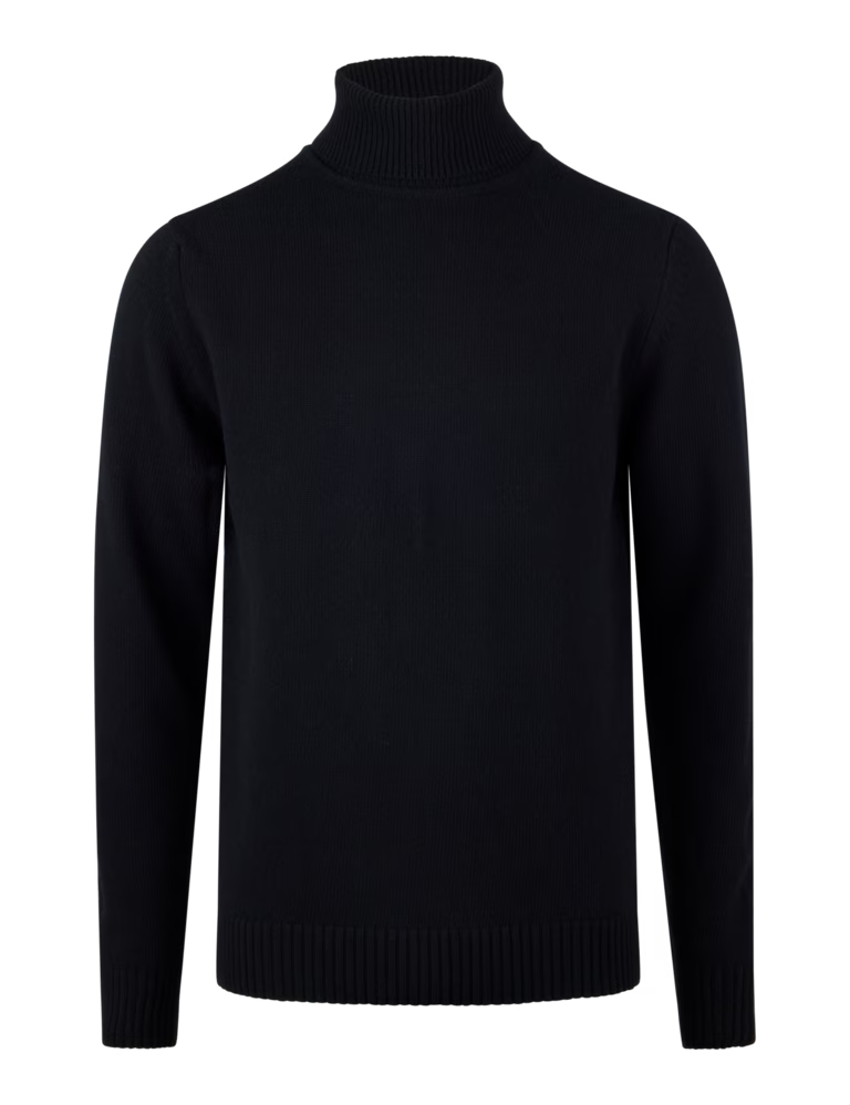 SWEATER KNITTED ROLLNECK CARDED MERINO WOOL