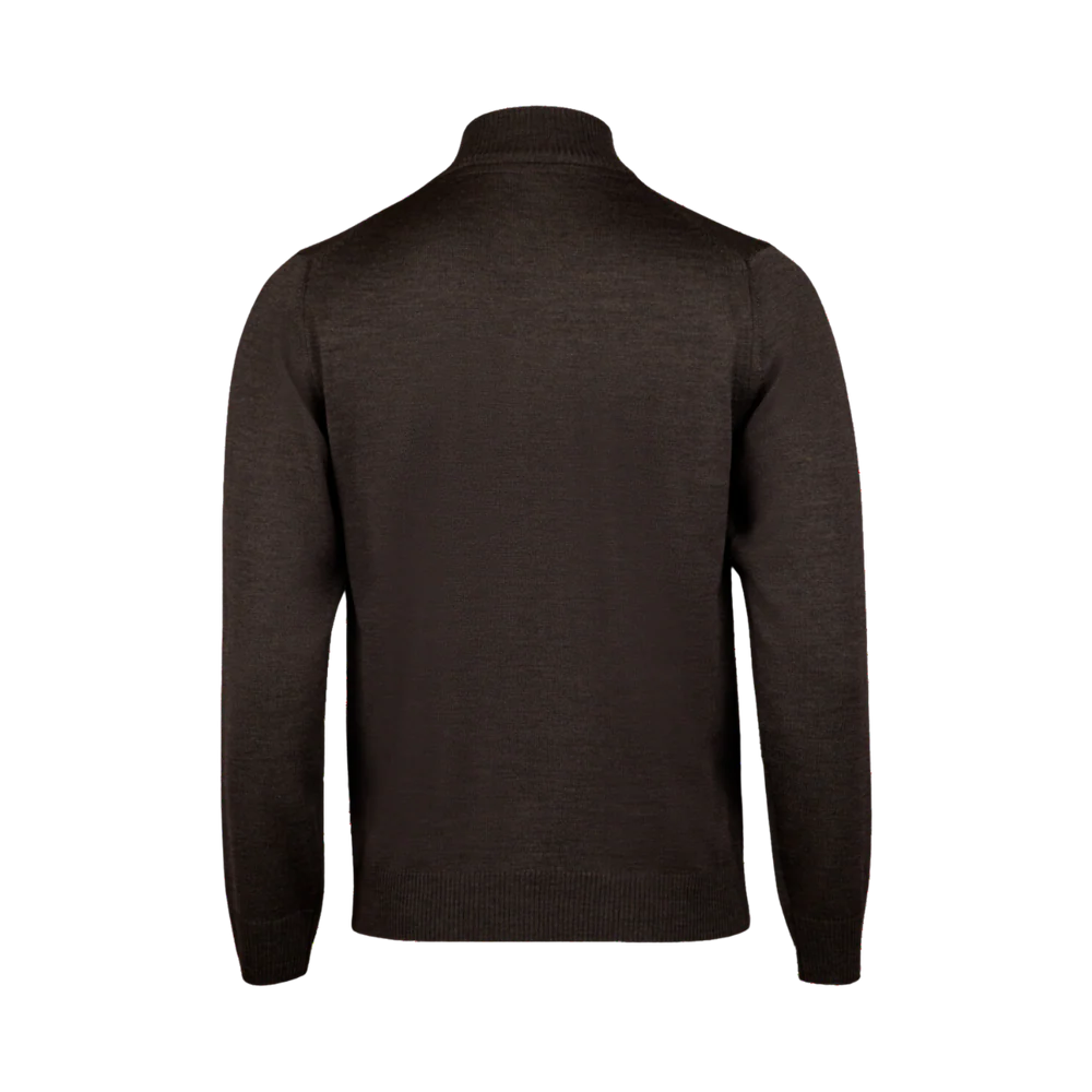 SWEATER KNITTED HALF ZIP MERINO WOOL