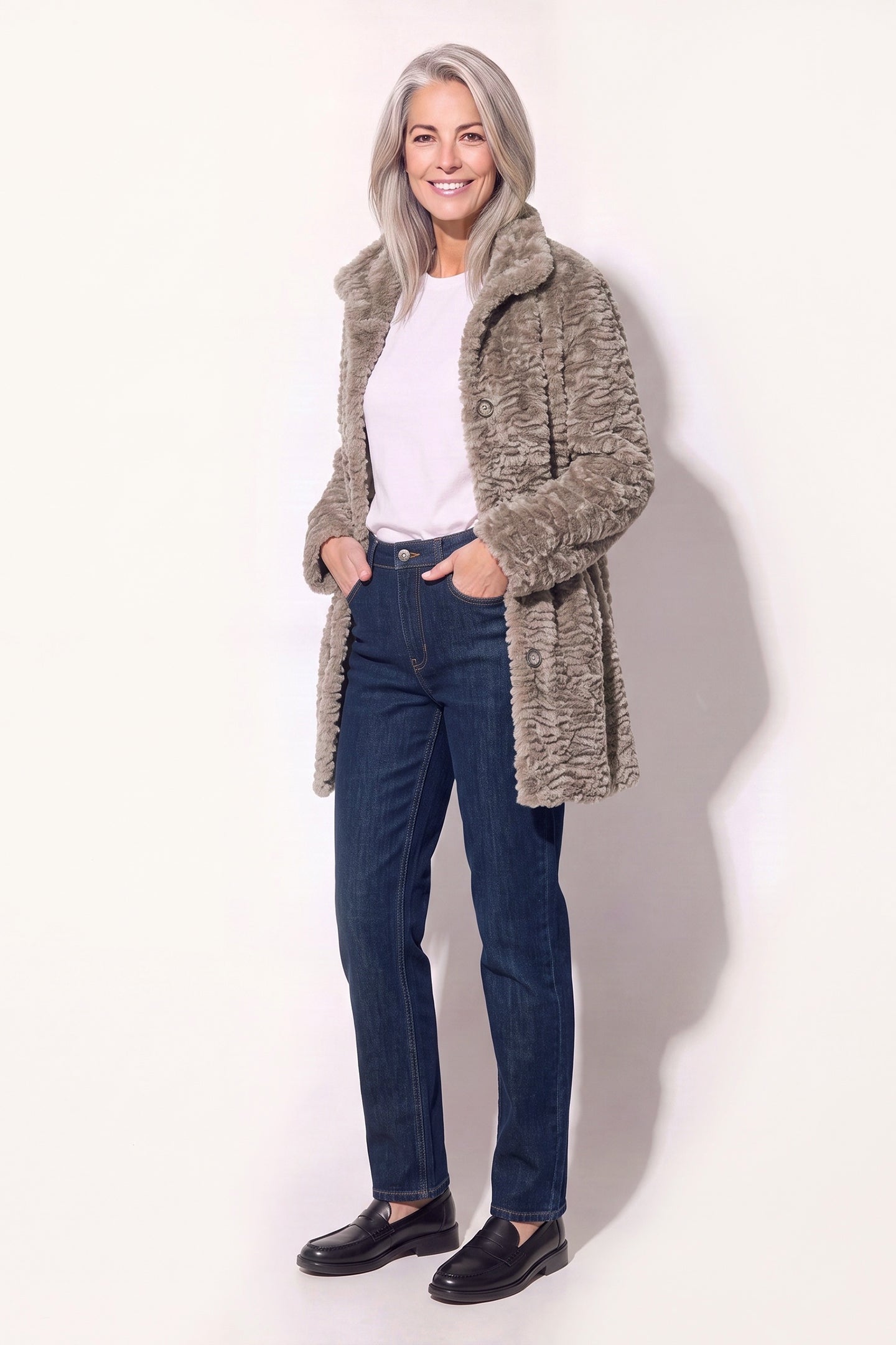 House of Saki Marcy Coat 10900 IVORY