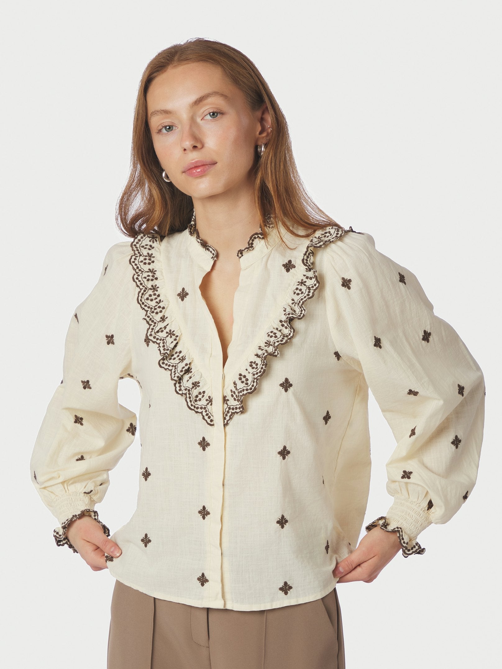 DEGAS BLOUSE 432 LIGHT YELLOW/BROWN
