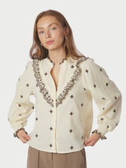 DEGAS BLOUSE 432 LIGHT YELLOW/BROWN