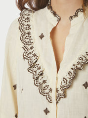 DEGAS BLOUSE 432 LIGHT YELLOW/BROWN