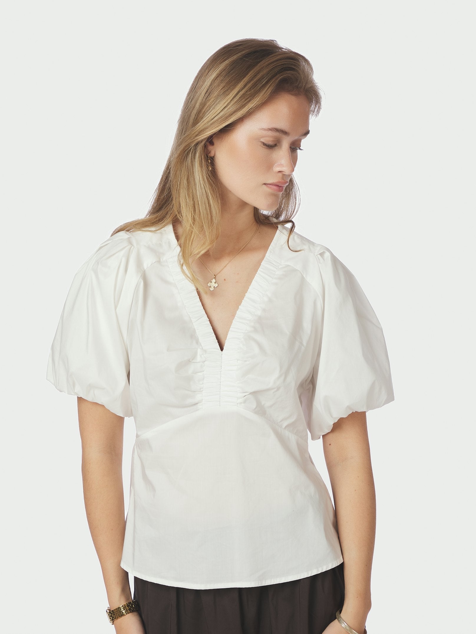IRINA POPLIN BLOUSE 120 WHITE