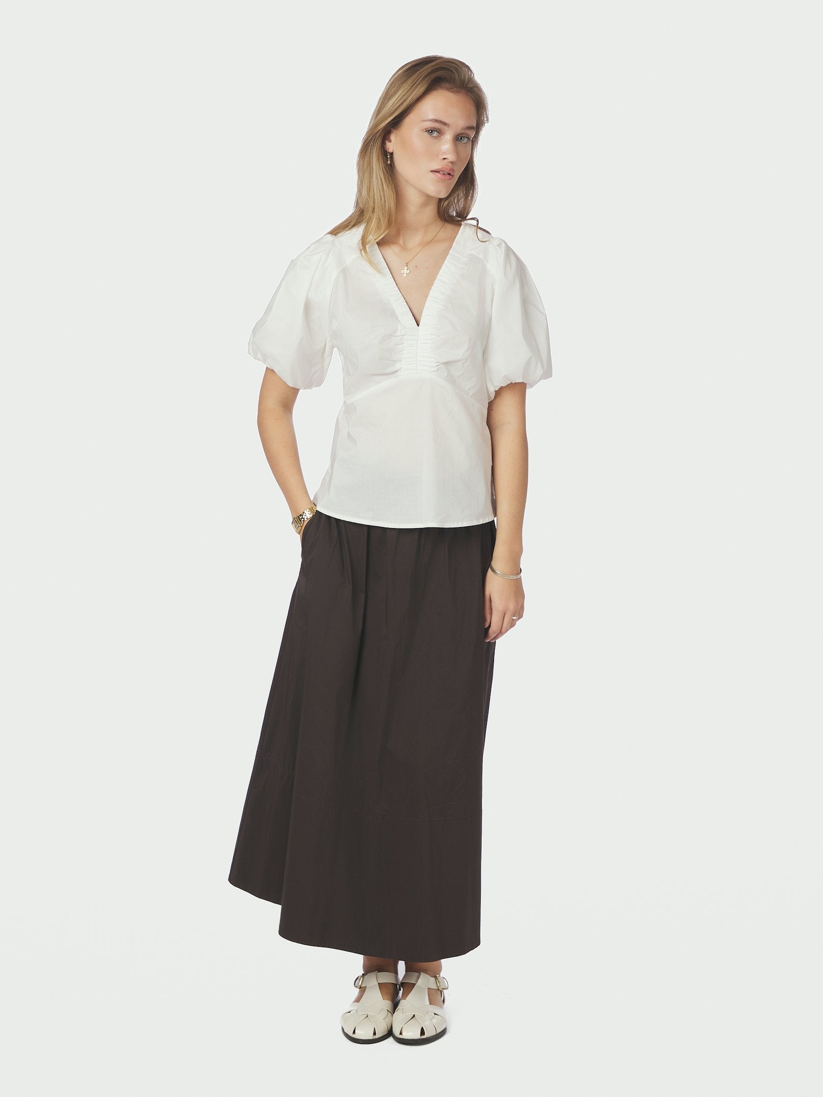 IRINA POPLIN BLOUSE 120 WHITE