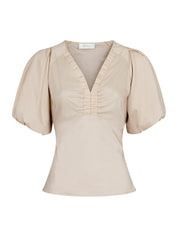 IRINA POPLIN BLOUSE 125 DARK SAND