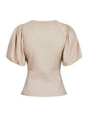 IRINA POPLIN BLOUSE 125 DARK SAND