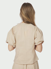 IRINA POPLIN BLOUSE 125 DARK SAND
