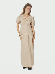 IRINA POPLIN BLOUSE 125 DARK SAND