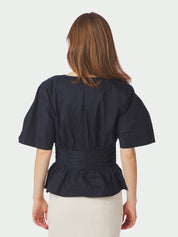 ANNEGRET POPLIN BLOUSE 141 NAVY