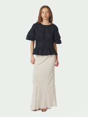 ANNEGRET POPLIN BLOUSE 141 NAVY