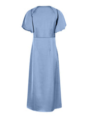 Illana Heavy Sateen Dress – 407 SMOKE BLUE