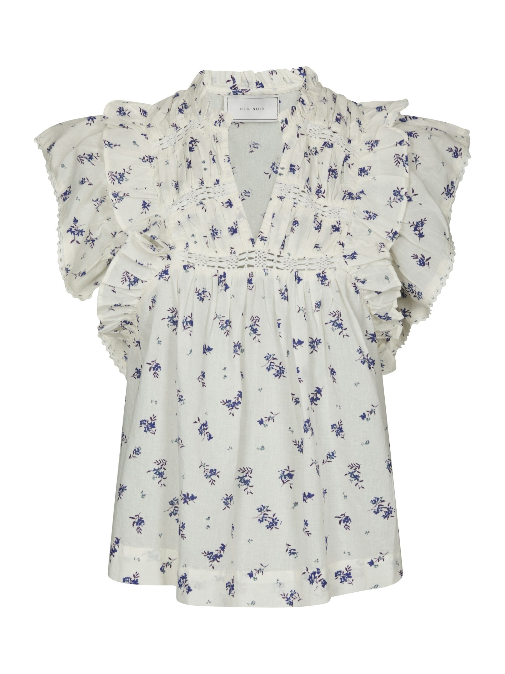 JAYLA SMALL BLOSSOM TOP 252 WHITE BLUE