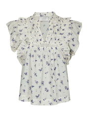 JAYLA SMALL BLOSSOM TOP 252 WHITE BLUE