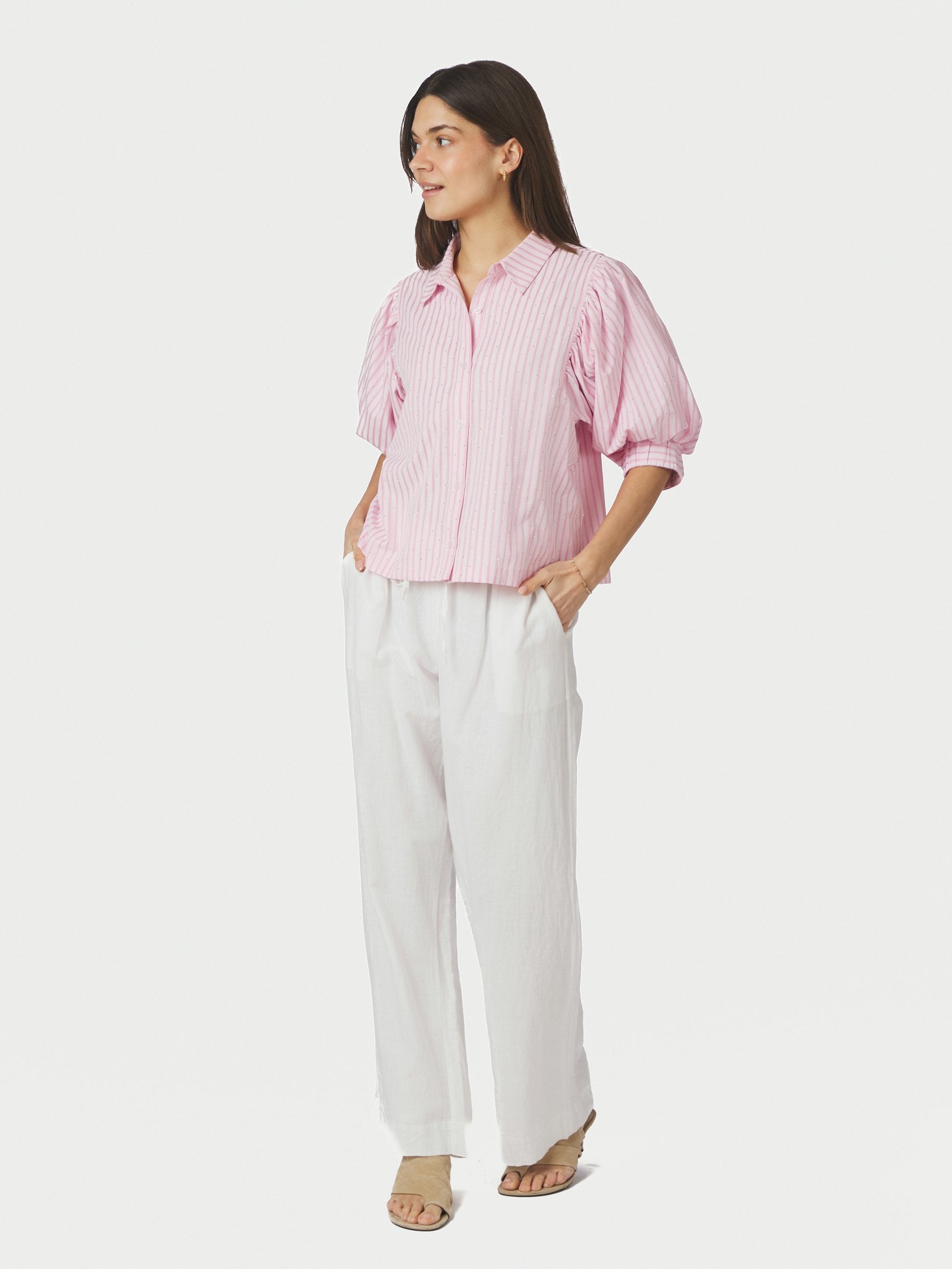 ETTA SOFT STRIPE STONE SHIRT 754 LIGHT PINK