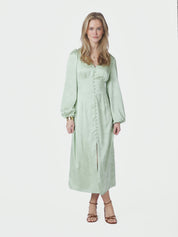 ALTO PATTERN SATEEN DRESS 154 LIGHT GREEN