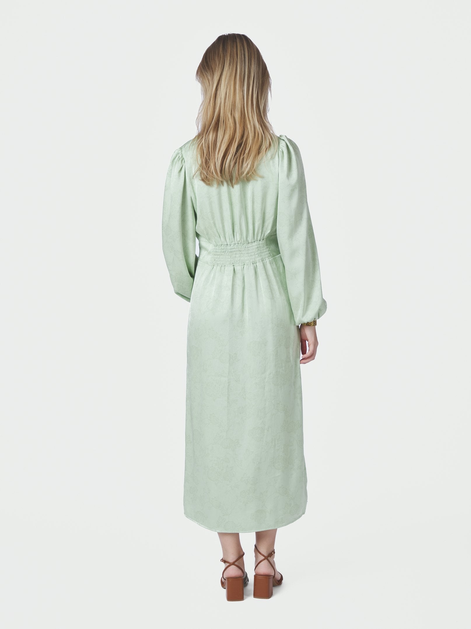 ALTO PATTERN SATEEN DRESS 154 LIGHT GREEN