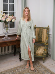 ALTO PATTERN SATEEN DRESS 154 LIGHT GREEN