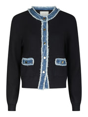 Zelma Knit Denim Cardigan – 141 NAVY