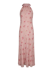 FIONA BLURRED FLOWER HALTER NECK DRESS 754 LIGHT PINK