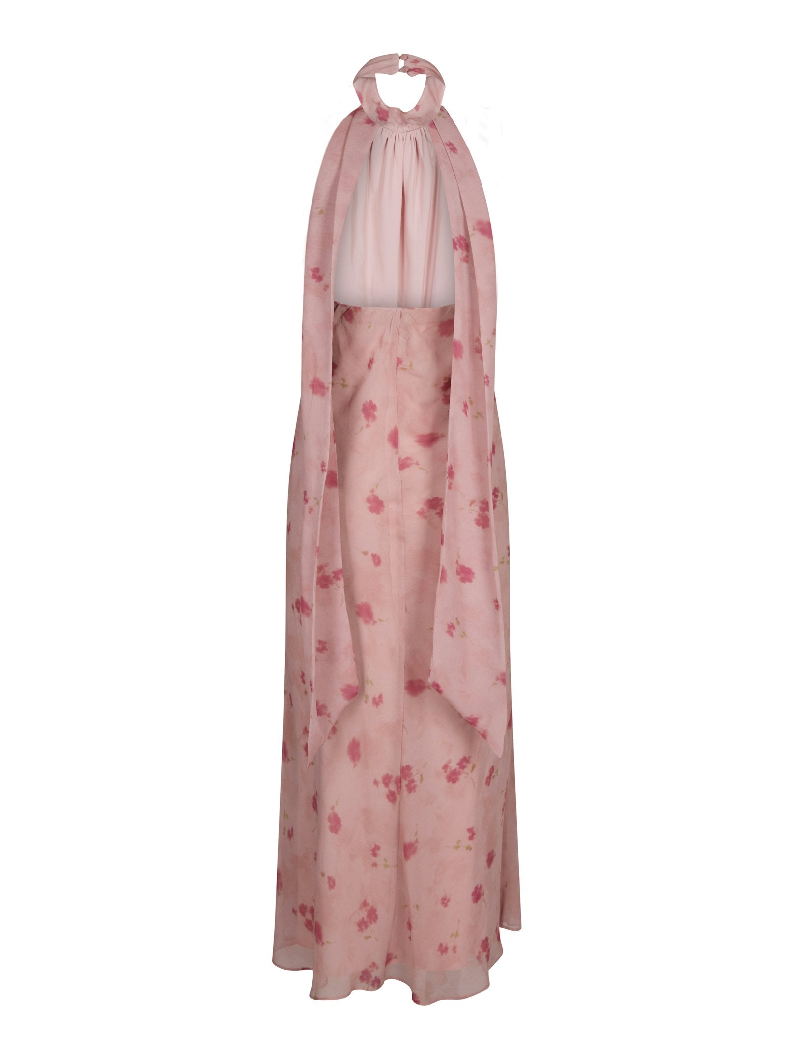 FIONA BLURRED FLOWER HALTER NECK DRESS 754 LIGHT PINK