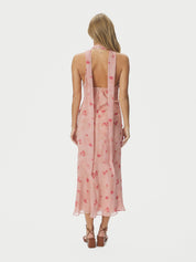 FIONA BLURRED FLOWER HALTER NECK DRESS 754 LIGHT PINK