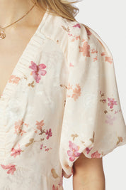 Illana Sateen Print Dress - 122 CREME