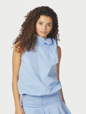 VEDA POPLIN TOP 145 LIGHT BLUE