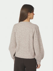 Koteas Cable Knit Cardigan – BEIGE MELANGE
