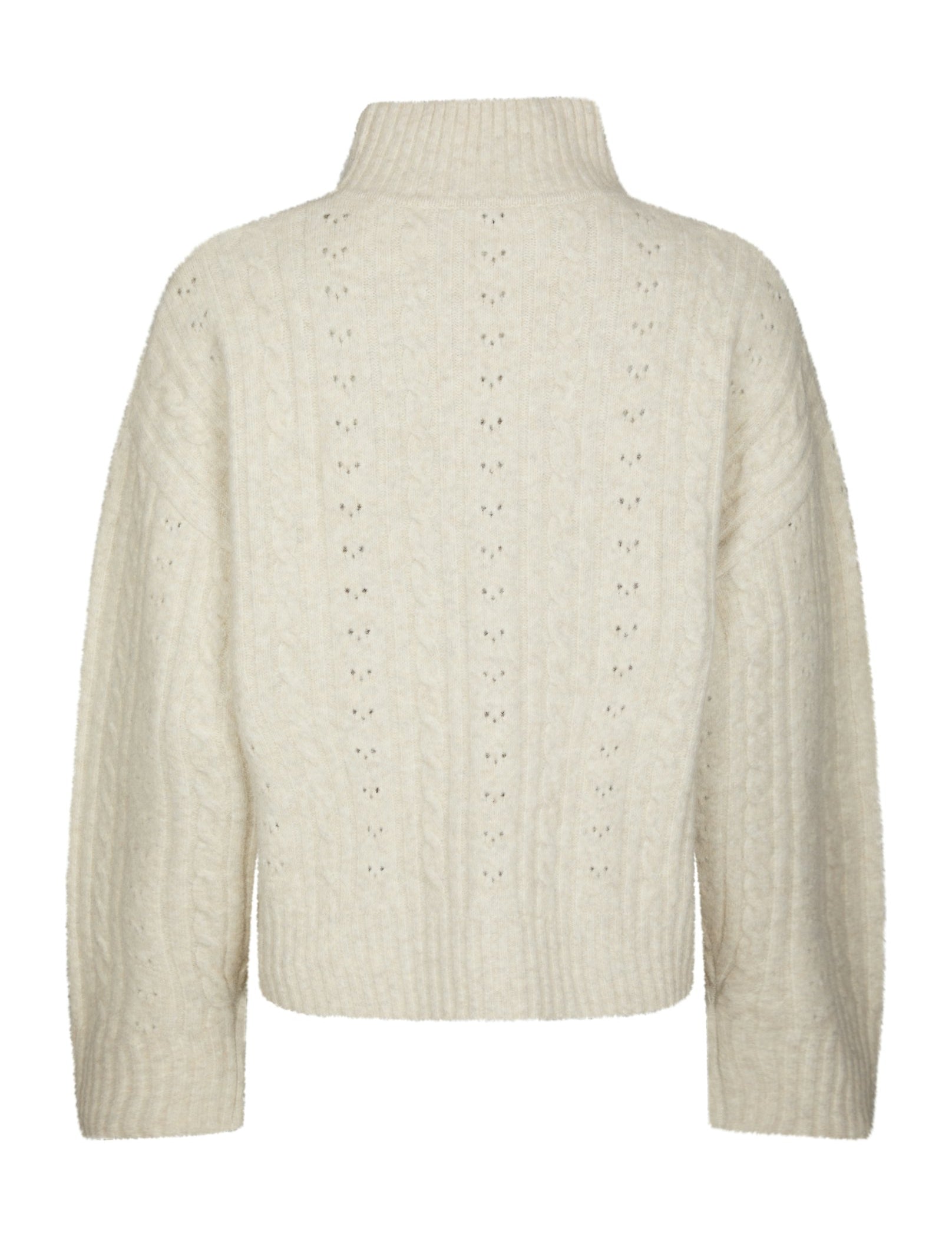 Anda Cable Knit Blouse – IVORY