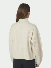Anda Cable Knit Blouse – IVORY