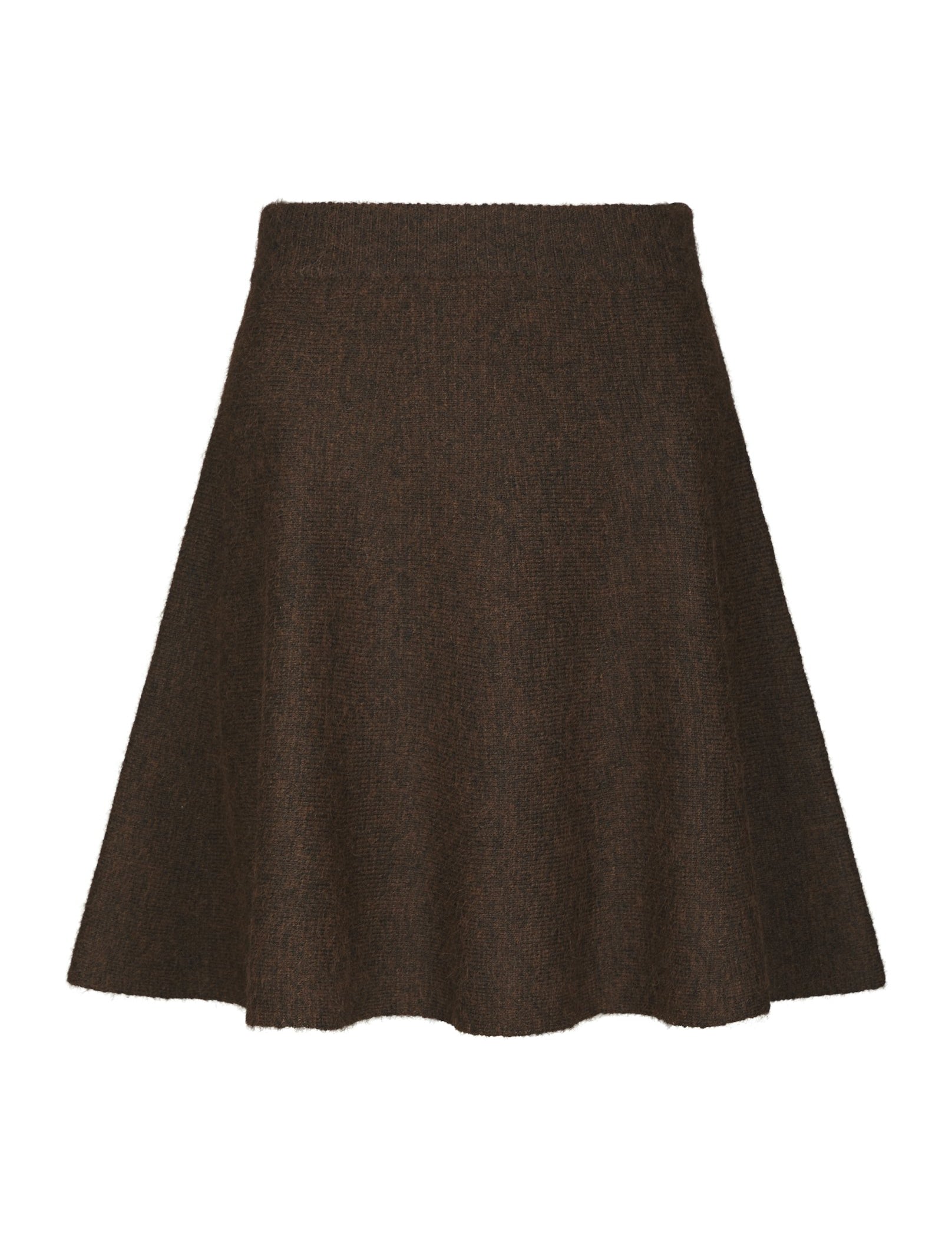 Renata Fluffy Knit Skirt – BROWN MELANGE