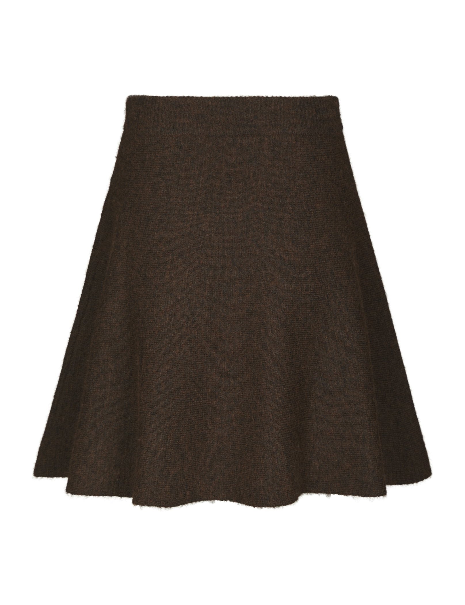 Renata Fluffy Knit Skirt – BROWN MELANGE