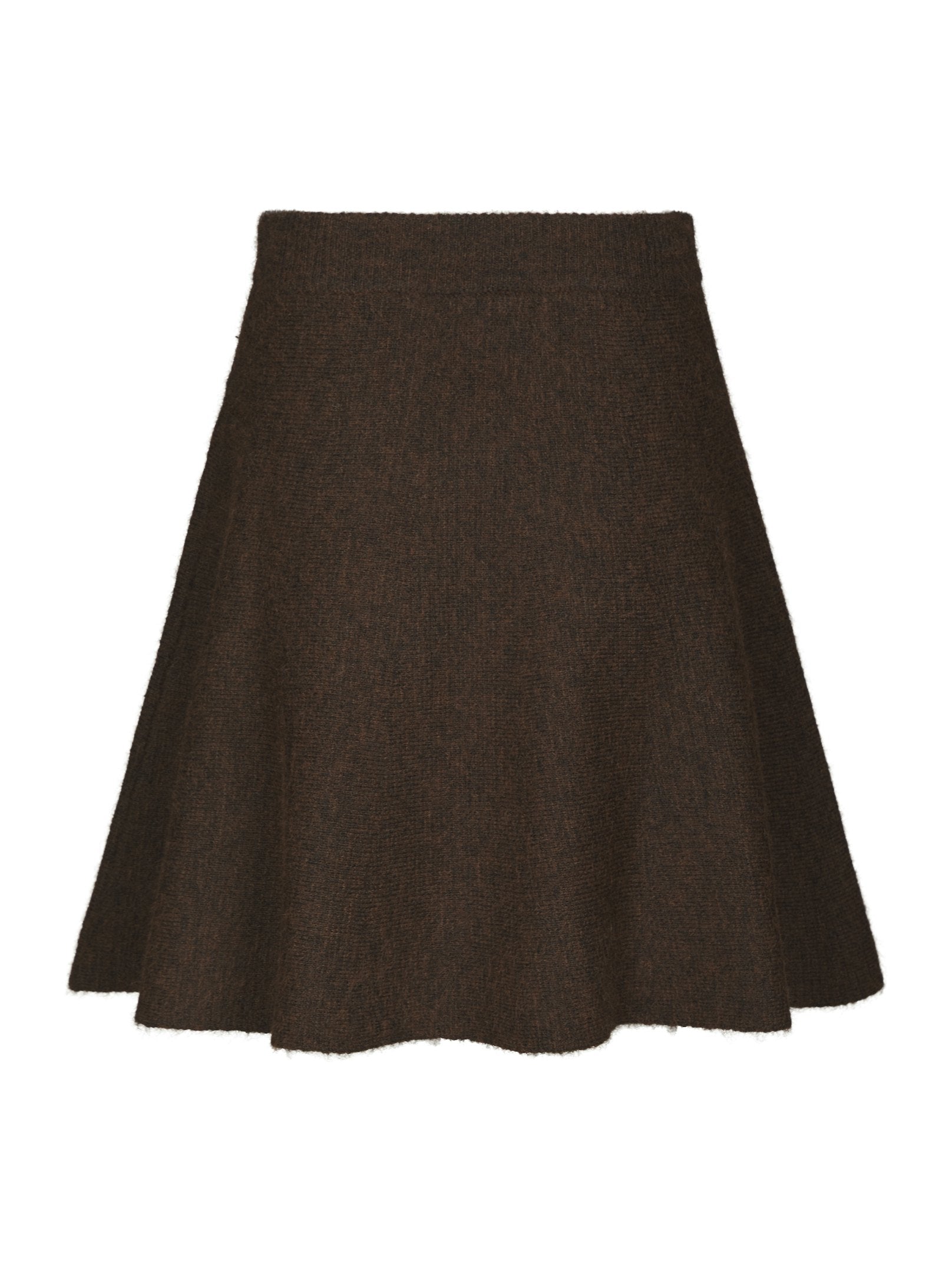 Renata Fluffy Knit Skirt – BROWN MELANGE