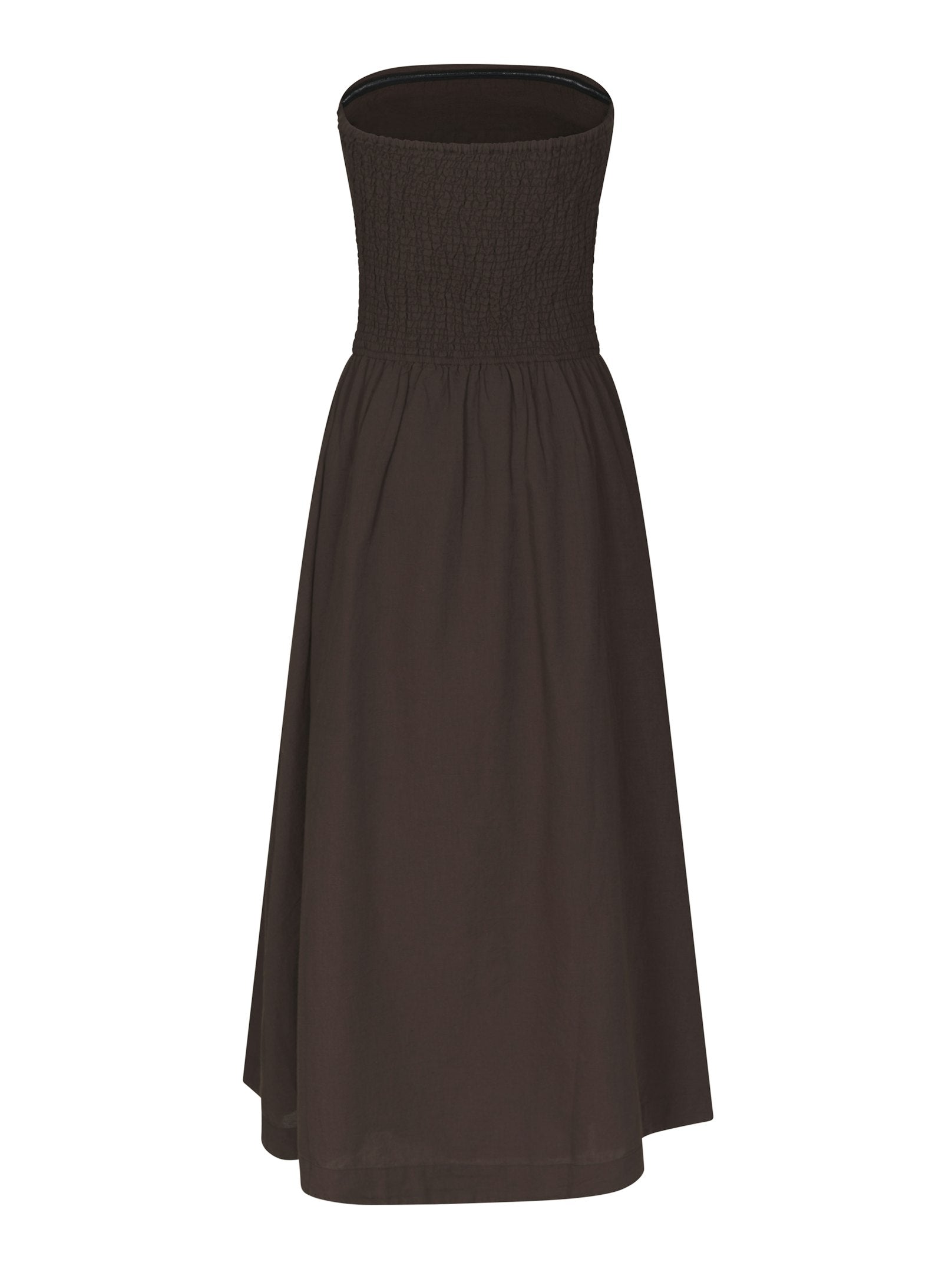Kima Linen Dress – 676  DARK BROWN