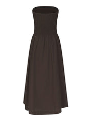 Kima Linen Dress – 676  DARK BROWN