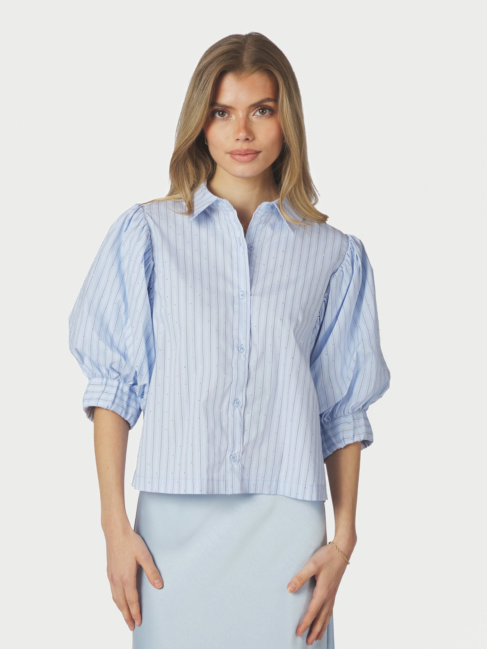 Etta Stripe Stone Shirt – 145 LIGHT BLUE
