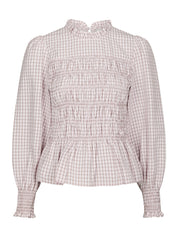 POSSA MINI CHECK BLOUSE 754 LIGHT PINK