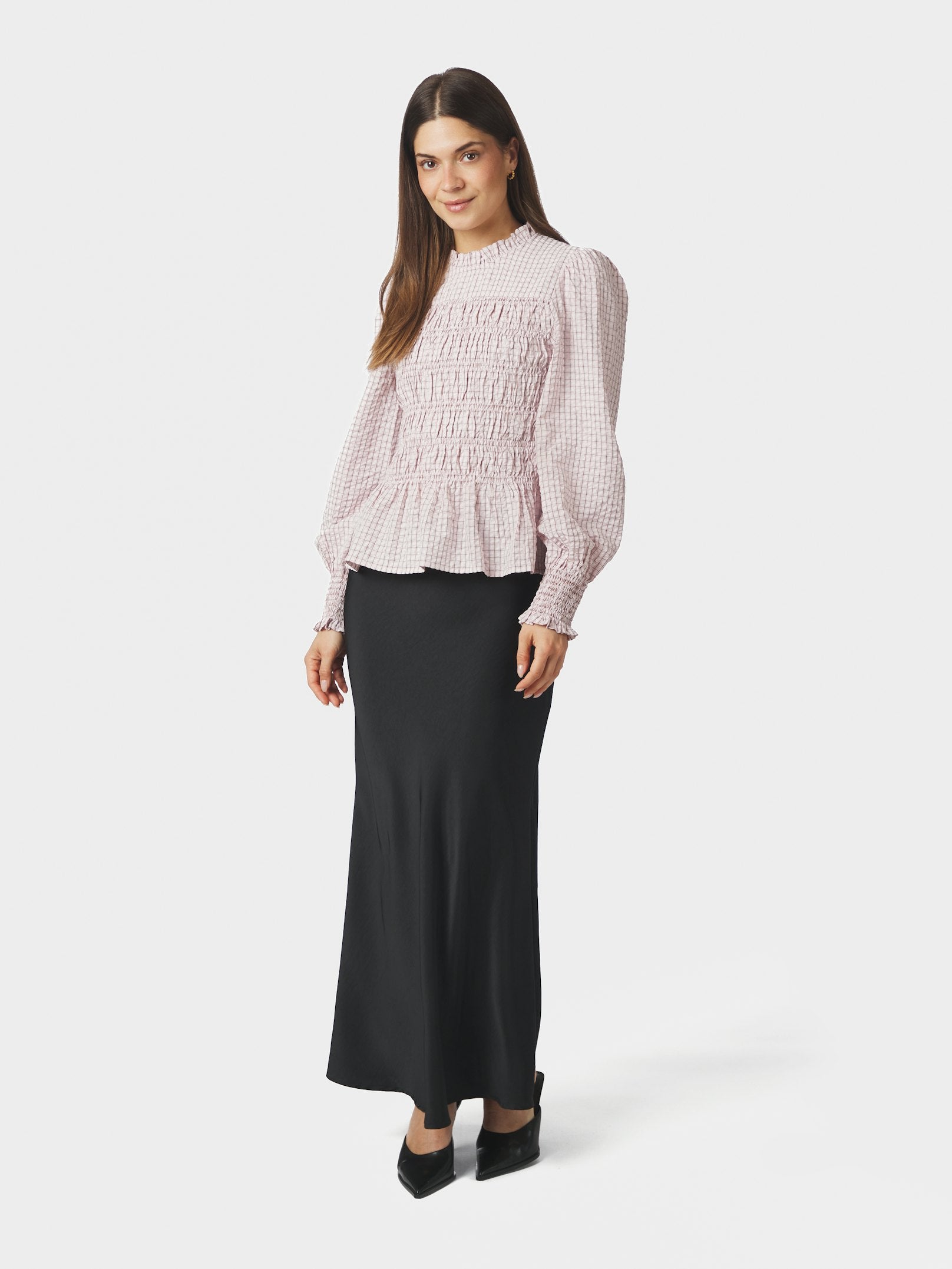 POSSA MINI CHECK BLOUSE 754 LIGHT PINK