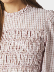 POSSA MINI CHECK BLOUSE 754 LIGHT PINK