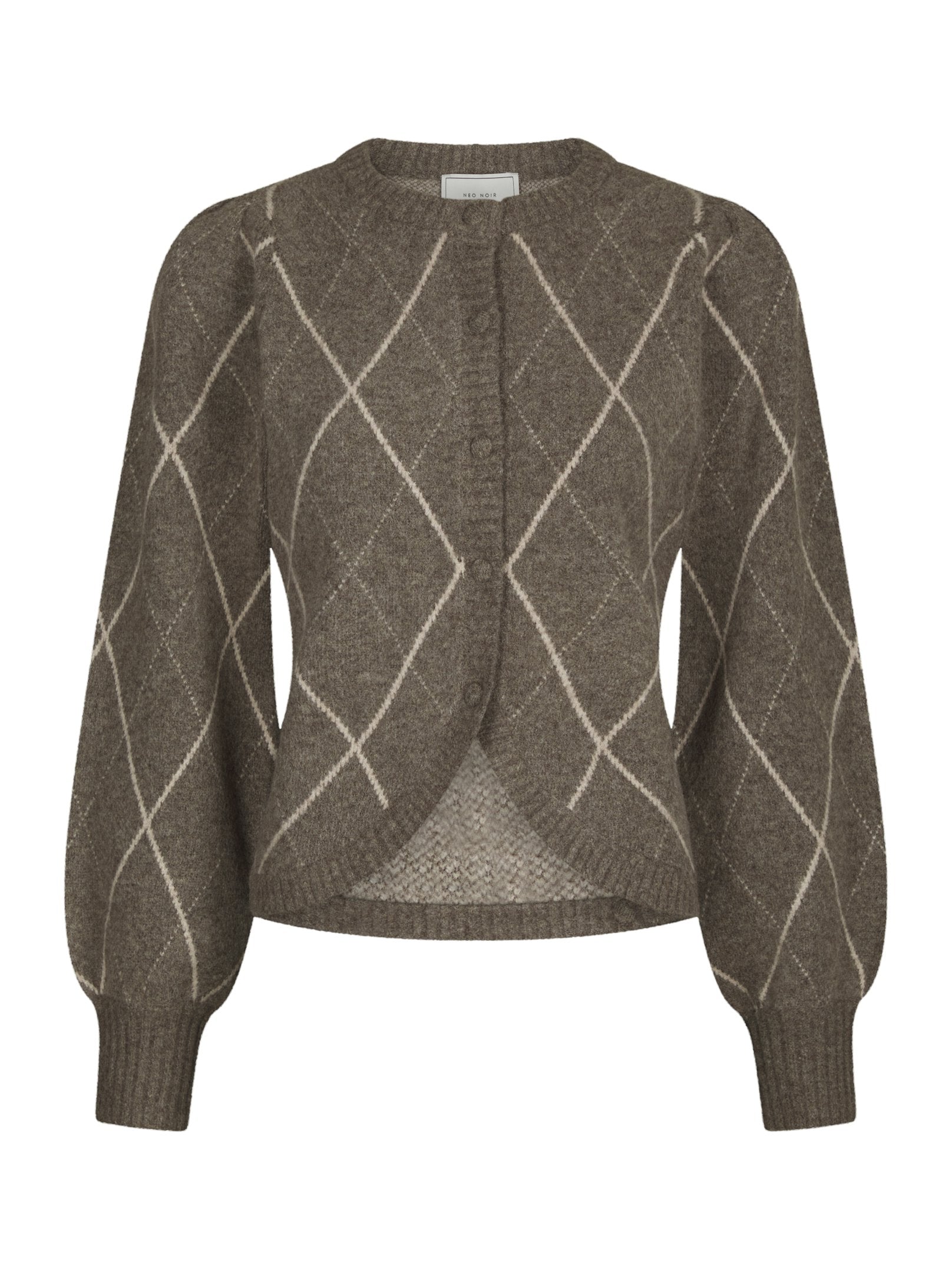 Koteas Check Knit Cardigan – 214 TAUPE