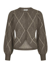 Koteas Check Knit Cardigan – 214 TAUPE