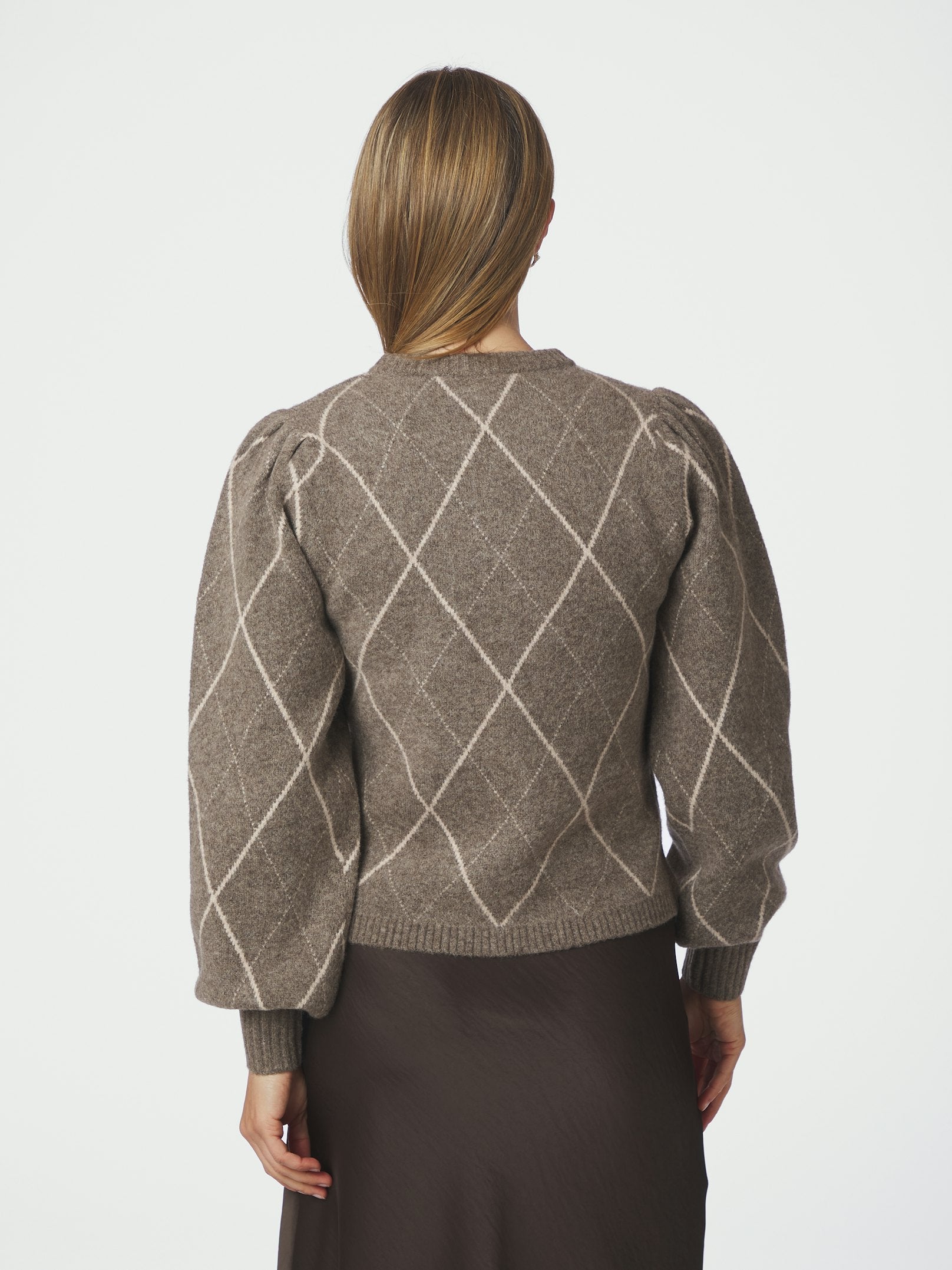 Koteas Check Knit Cardigan – 214 TAUPE