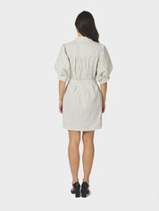 SERENE SLIM STRIPE DRESS 121 OFF WHITE