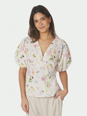 IRINA FLOWER BLOUSE 121 OFF WHITE