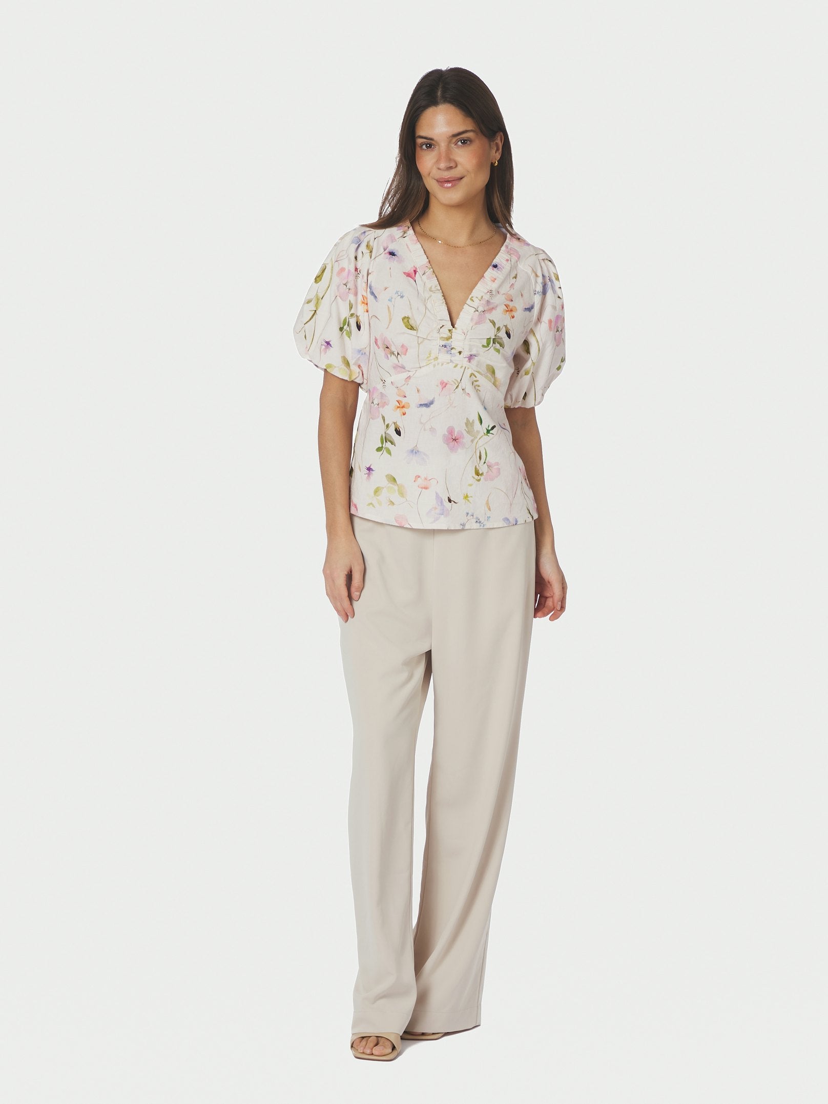 IRINA FLOWER BLOUSE 121 OFF WHITE