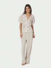 IRINA FLOWER BLOUSE 121 OFF WHITE