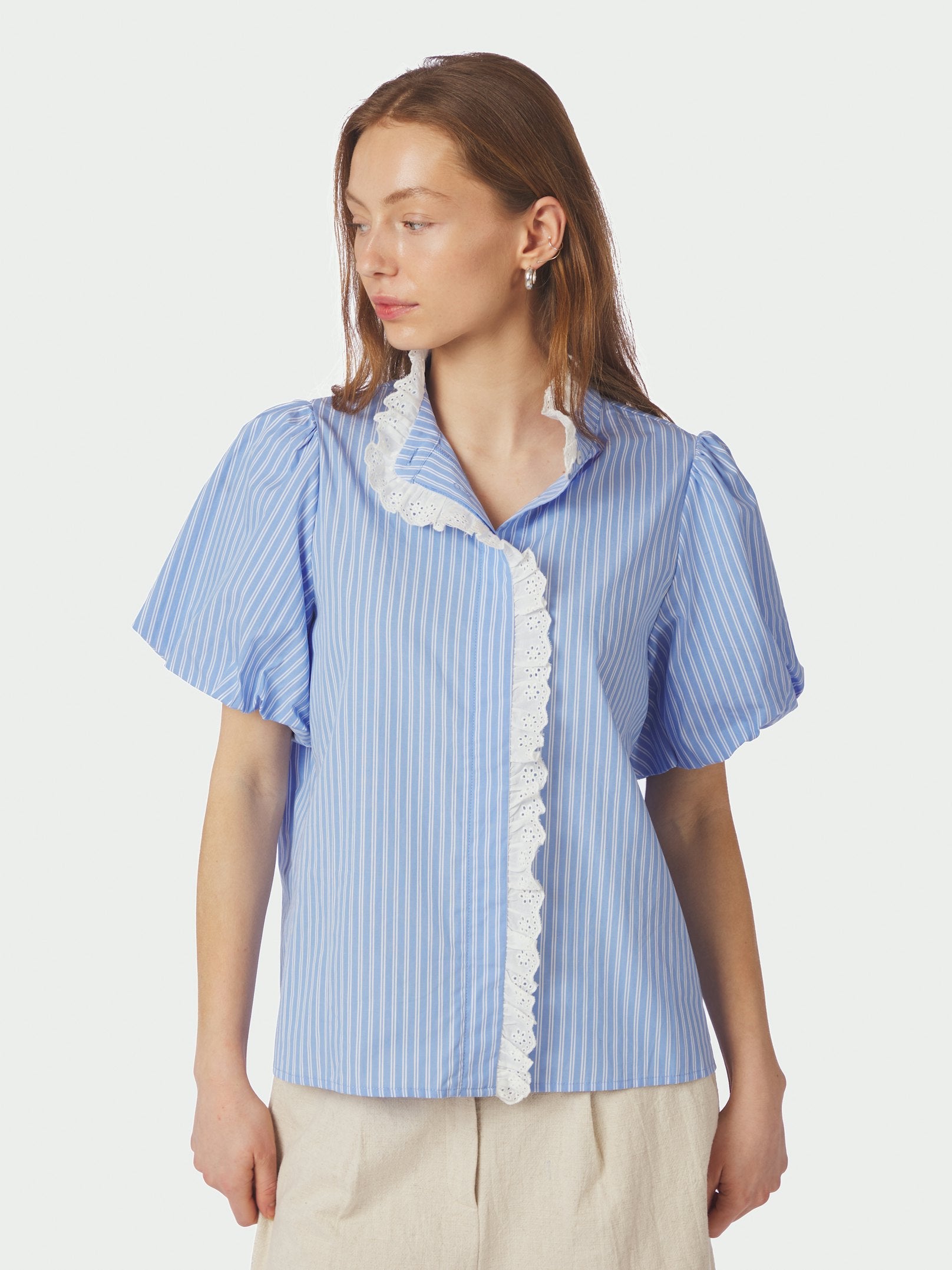 Ulia Stripe Blouse – 375 BLUE STRIPE