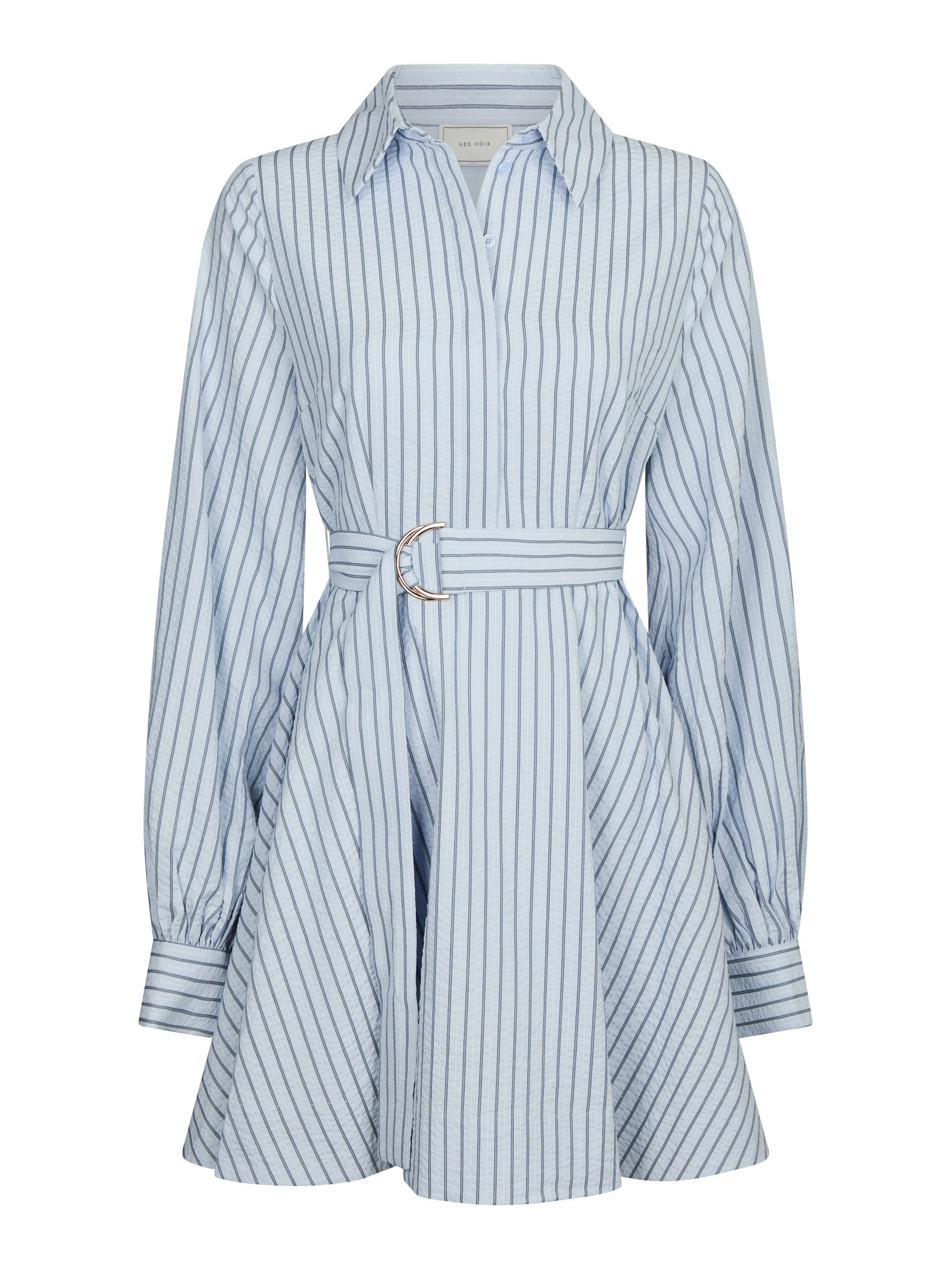 FELICE STRIPED CREPE DRESS 140 BLUE